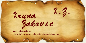 Kruna Zaković vizit kartica